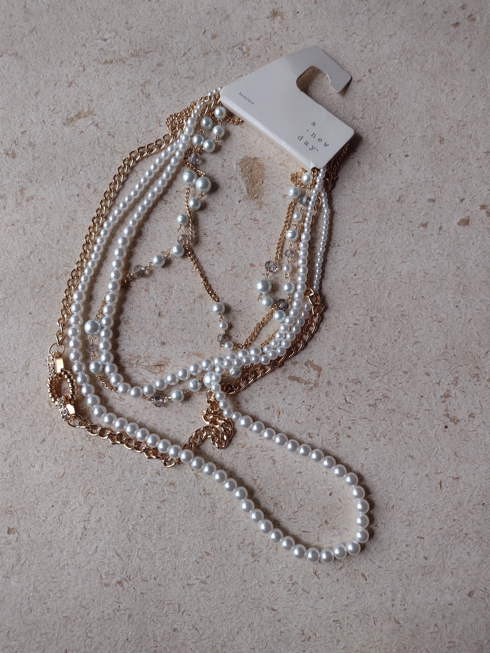Faux Pearl Multistrand Necklace